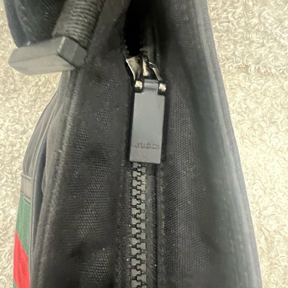 GUCCI Nylon Web Accent Interlocking GG Logo Messenger Bag - Picture 9 of 14